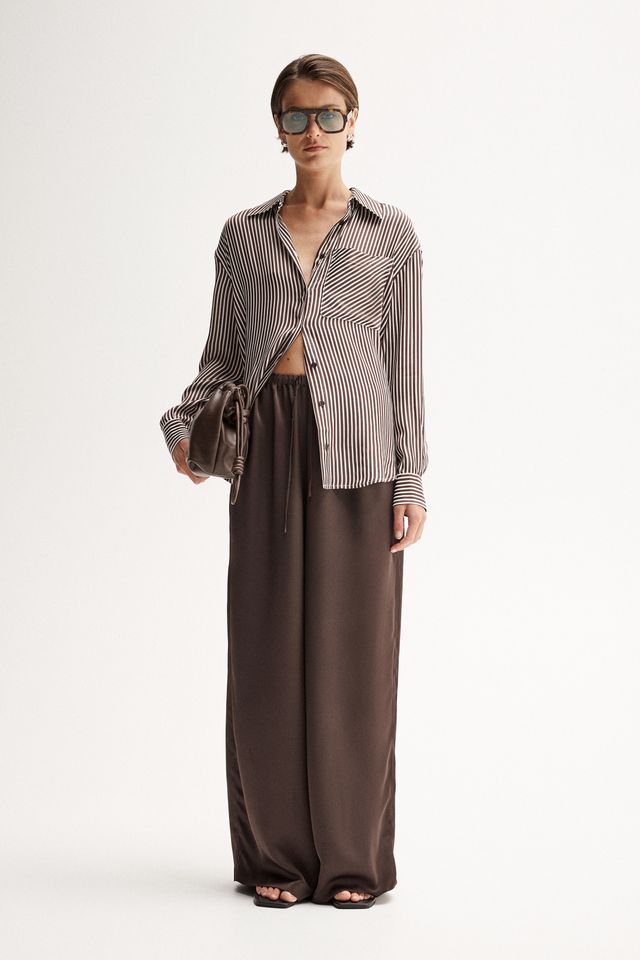 Jamie Stripe Shirt (Brown Stripe)