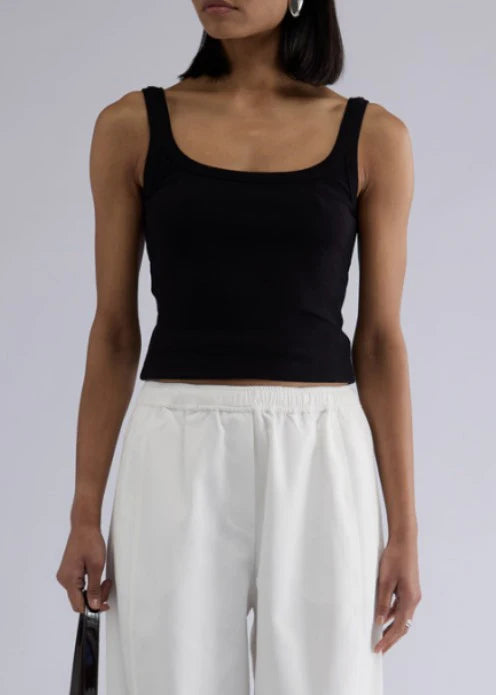 Persi Rib Cotton Tank (Black)