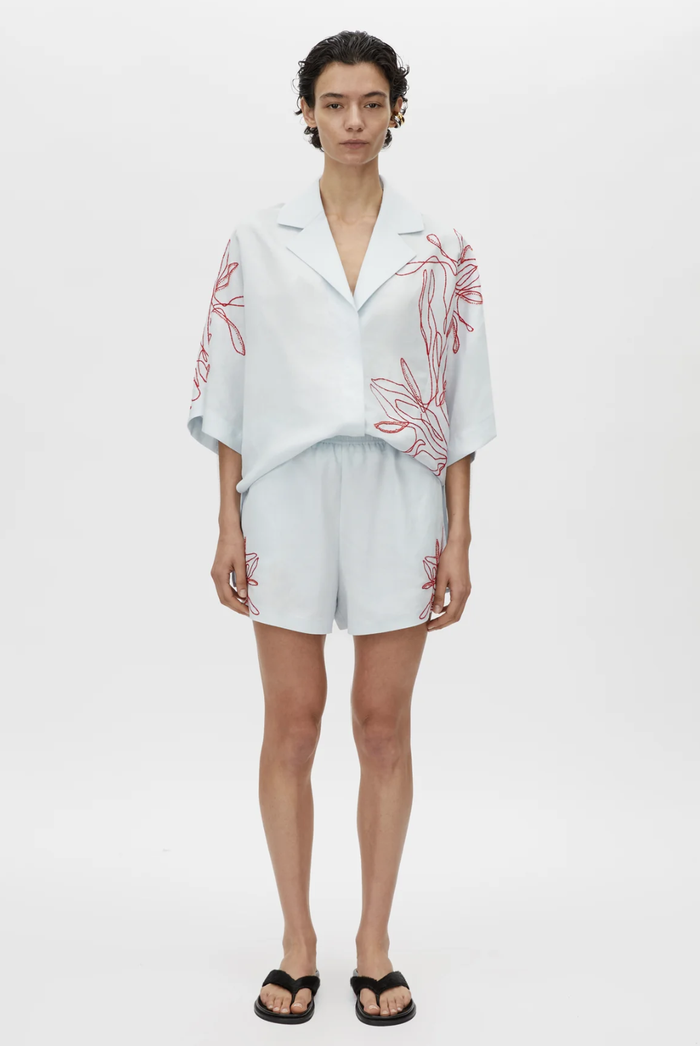 Eviva Embroidered Short (Ice Blue)