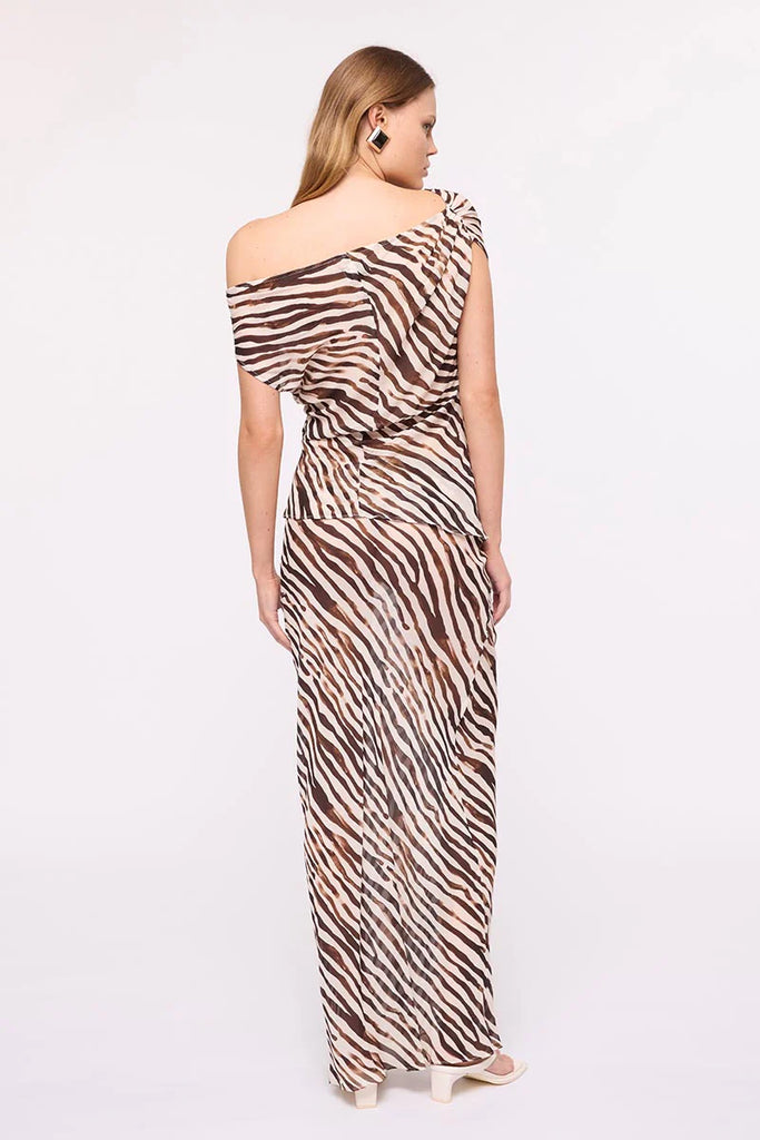 Gigi Zebra Drape Top (Animal Print)