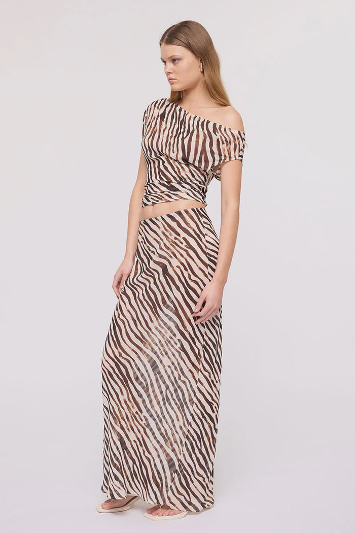 Gigi Zebra Bias Maxi Skirt (Animal Print)