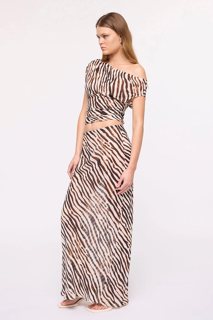 Gigi Zebra Drape Top (Animal Print)