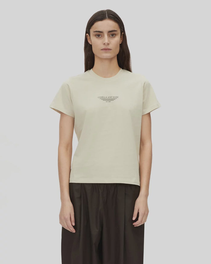 Janice Neat Fit Logo Tee (Stone)