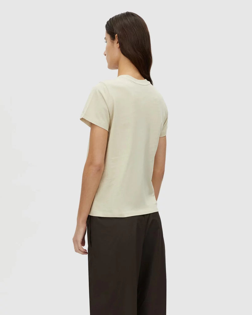Janice Neat Fit Logo Tee (Stone)