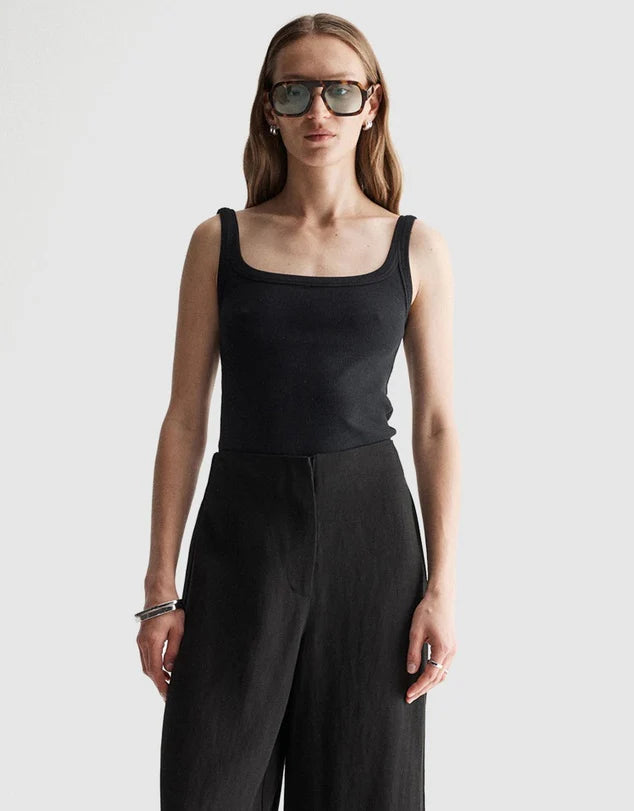 Persi Rib Cotton Tank (Black)