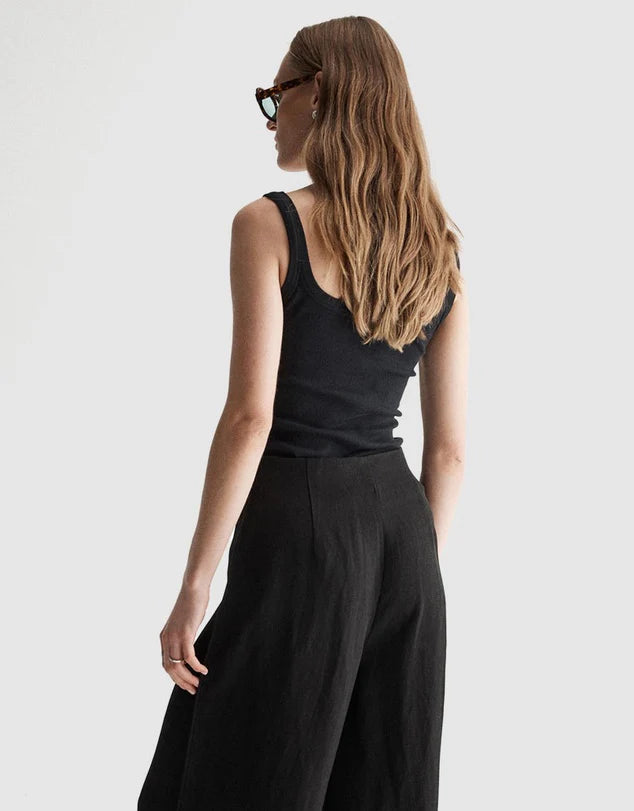 Persi Rib Cotton Tank (Black)