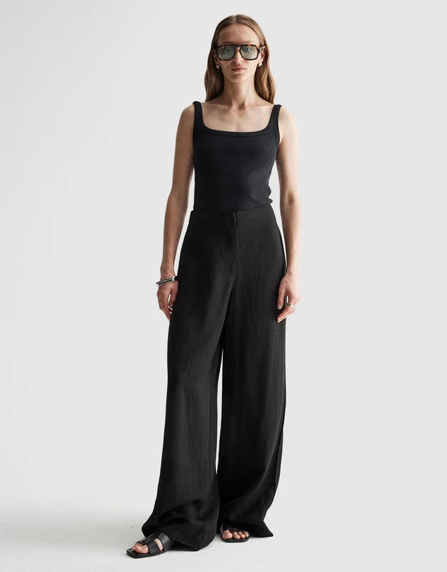 Persi Rib Cotton Tank (Black)