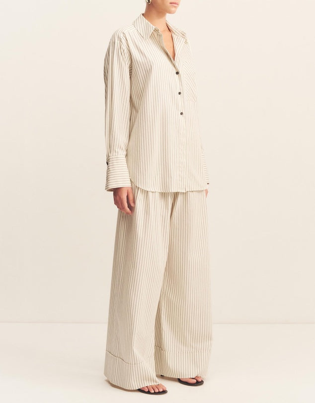 Hudson Shirt (Blanc Pinstripe)