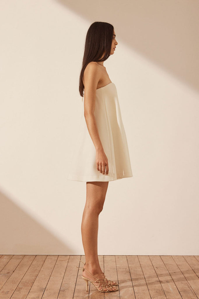 Shona Joy Amura Strapless Mini Dress (Cream)