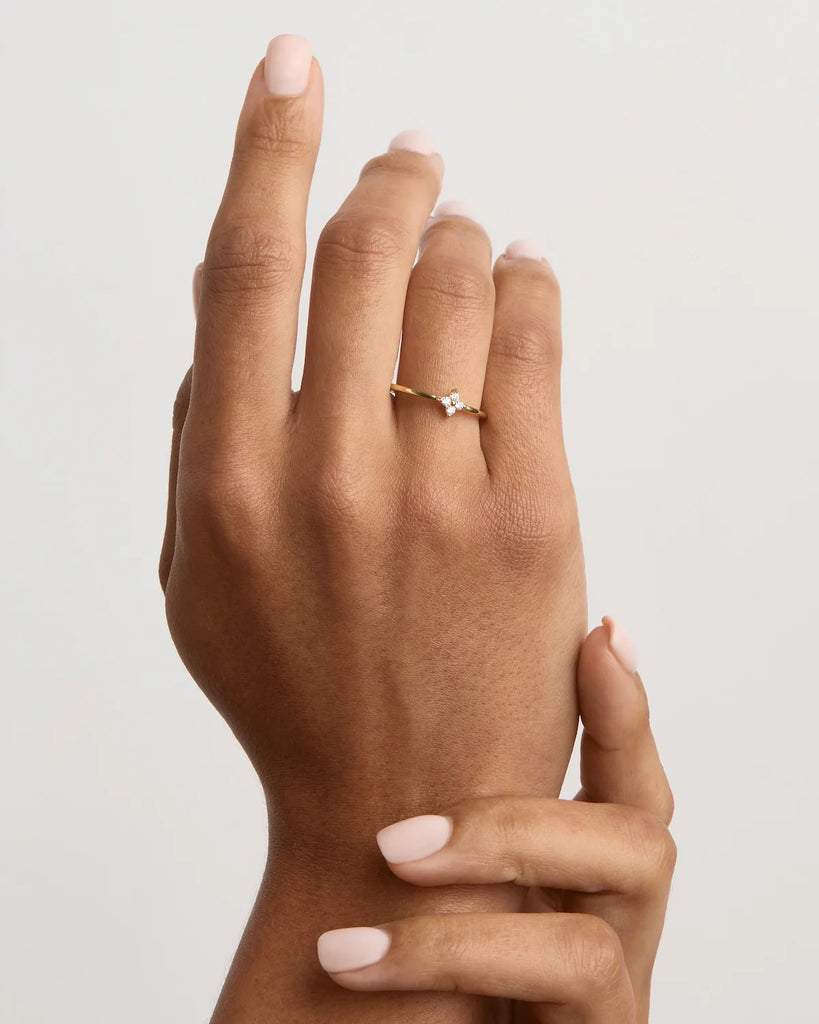 Crystal Bloom Ring (18k Gold Vermeil)