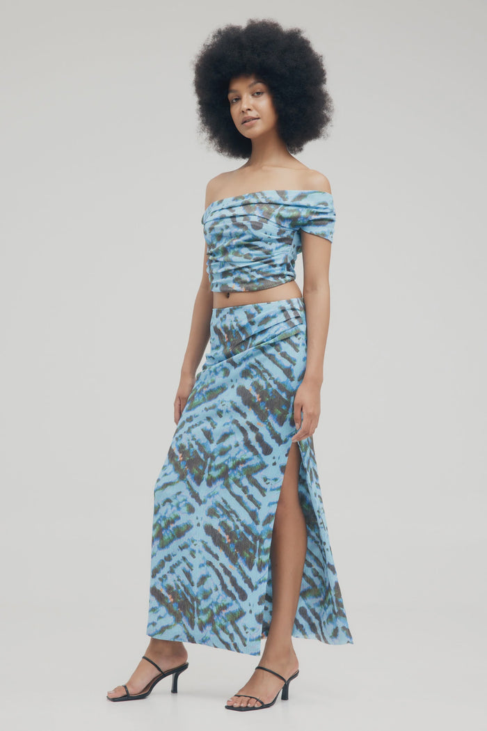 Third Form Electric Tucked Maxi Skirt (Tie Dye)