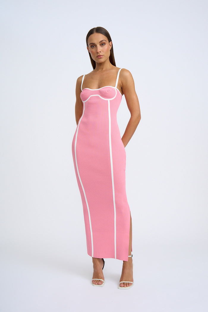 By Johnny Nautilus Swirl Knit Midi Dress (Pink Ivory)
