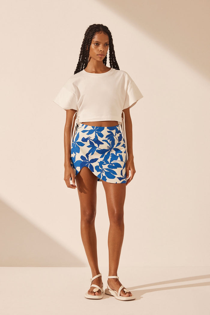 Shona Joy Bleue Asymmetrical Micro Mini Skirt