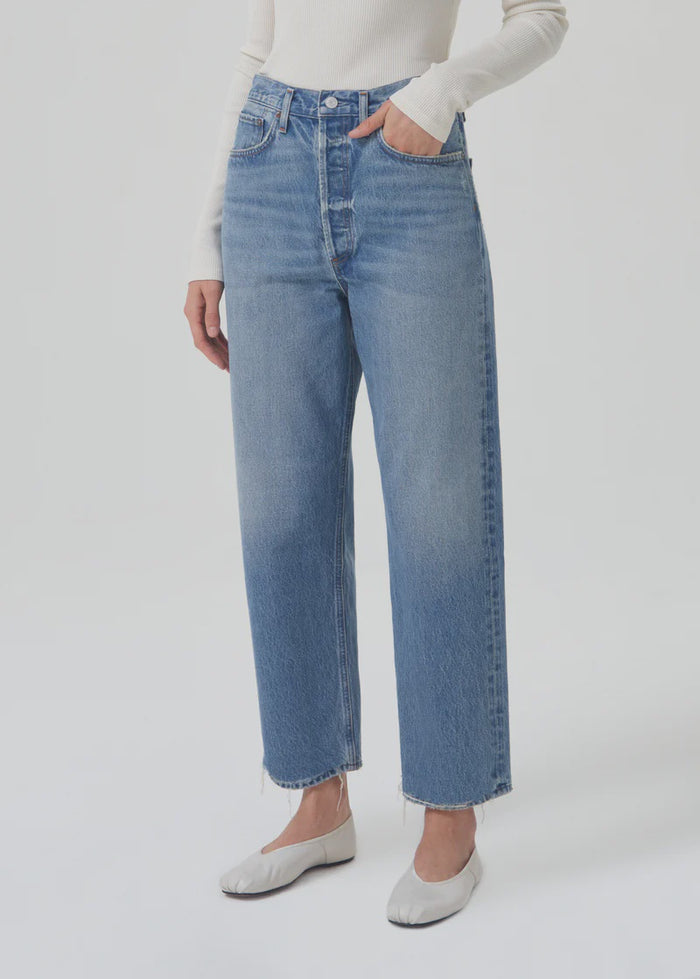 AGOLDE 90'S crop mid rise loose striaght jean in bound