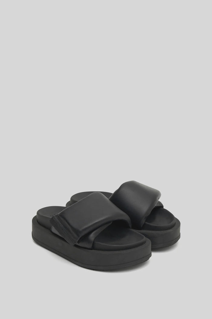 Camilla & Marc Alya Leather Slide Sandal (Black)