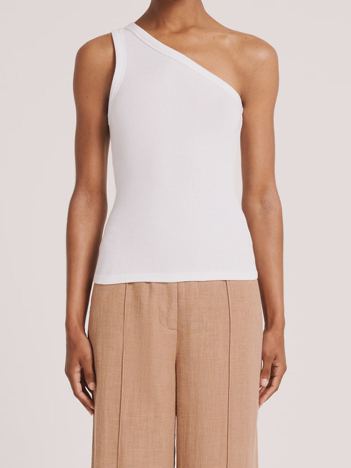 Nude Lucy Cecil One Shoulder Tank (White)