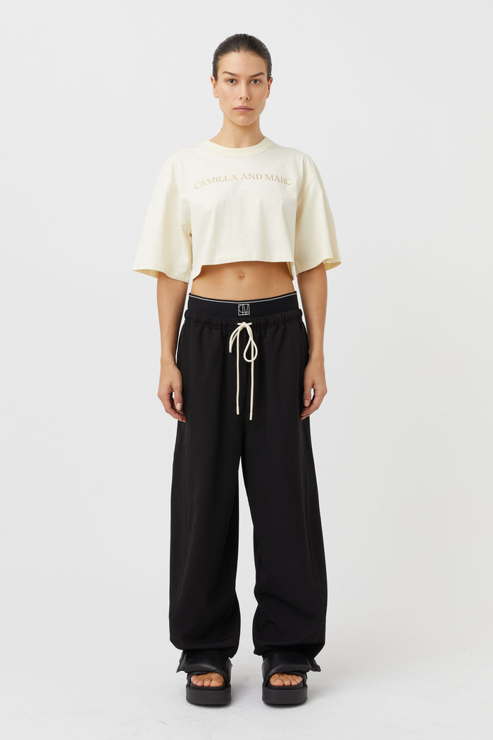 Camilla & Marc Pierre Cotton Cropped Tee in Pearl