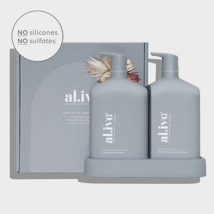al.ive Shampoo & Conditioner Duo White Tea & Argan Oil